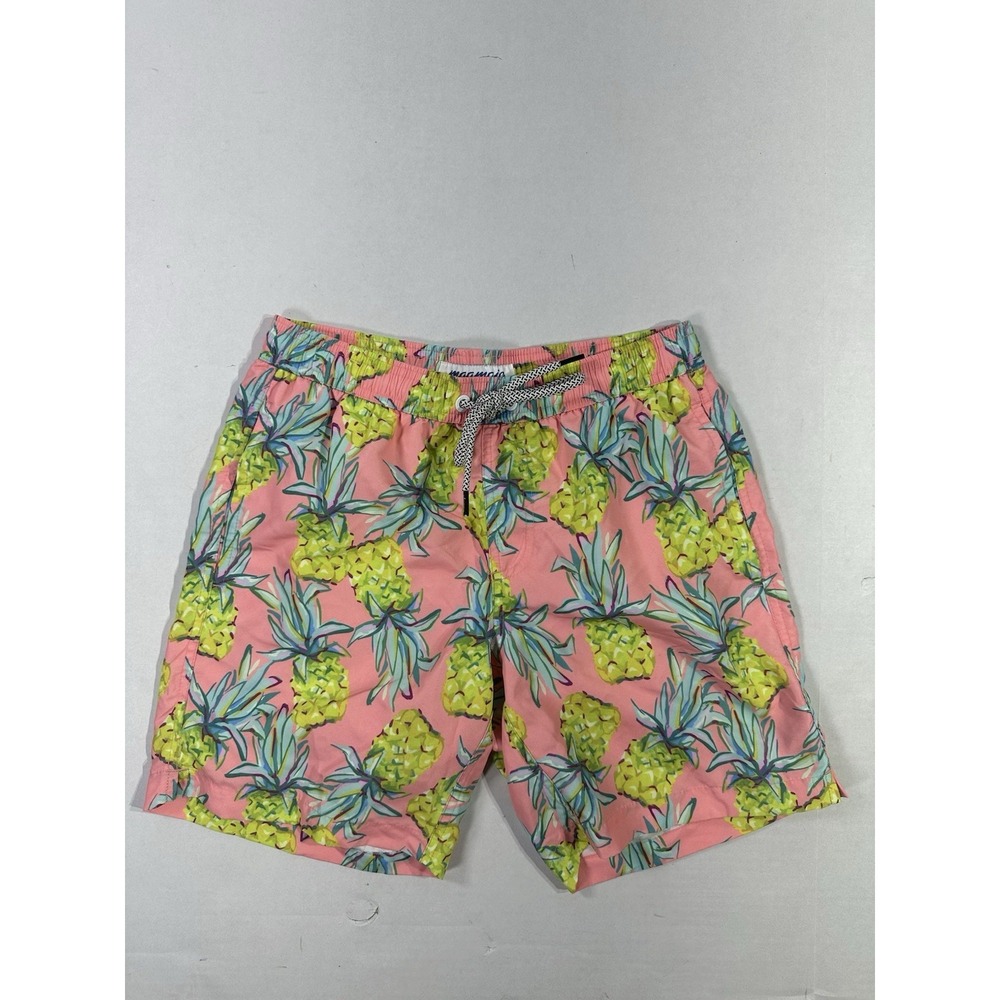 Maamgic Men's Swim Trunks XS Pineapple Print Board Shorts Pink Tropical Beach